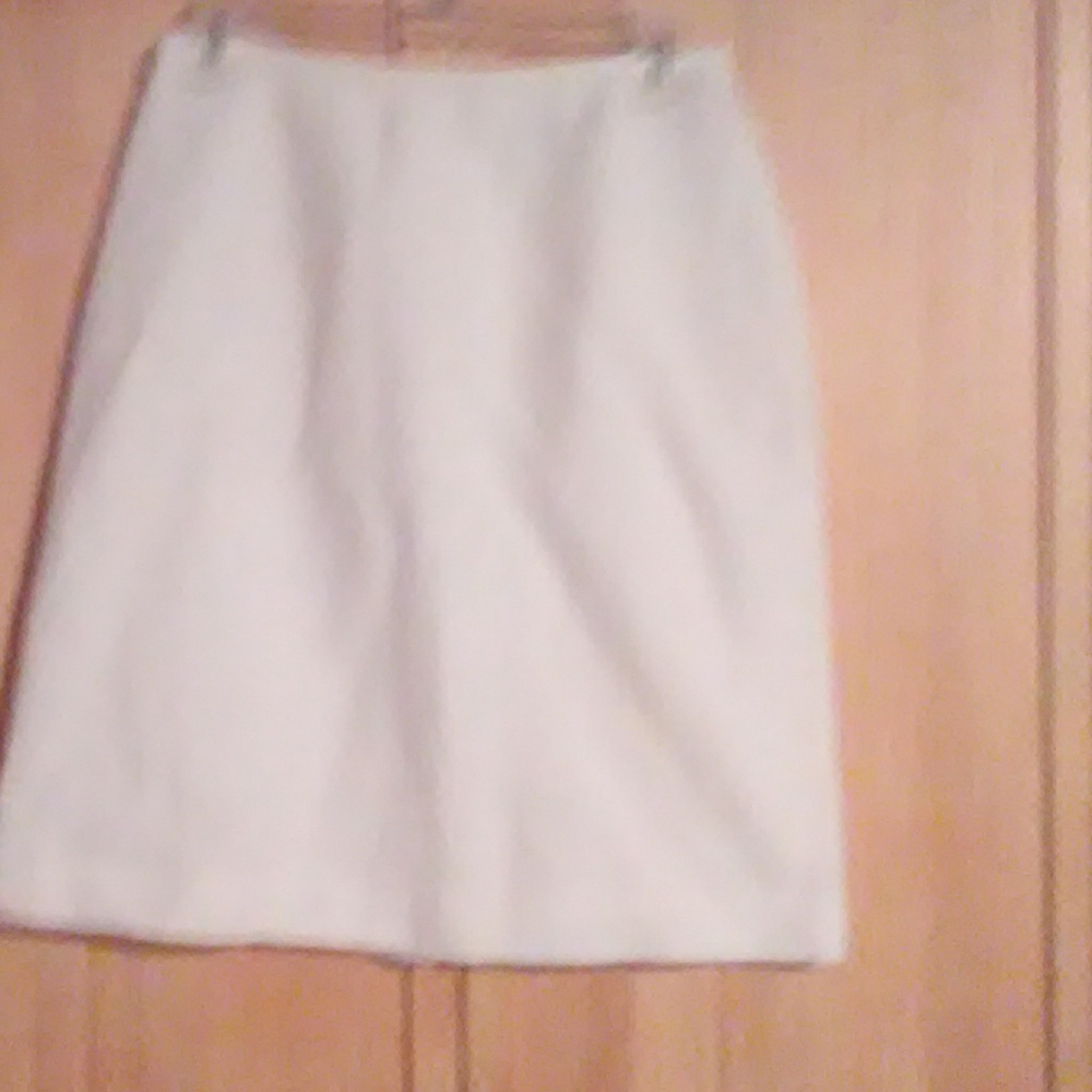 Amanda Smith White Dress Skirt lined linen/rayon